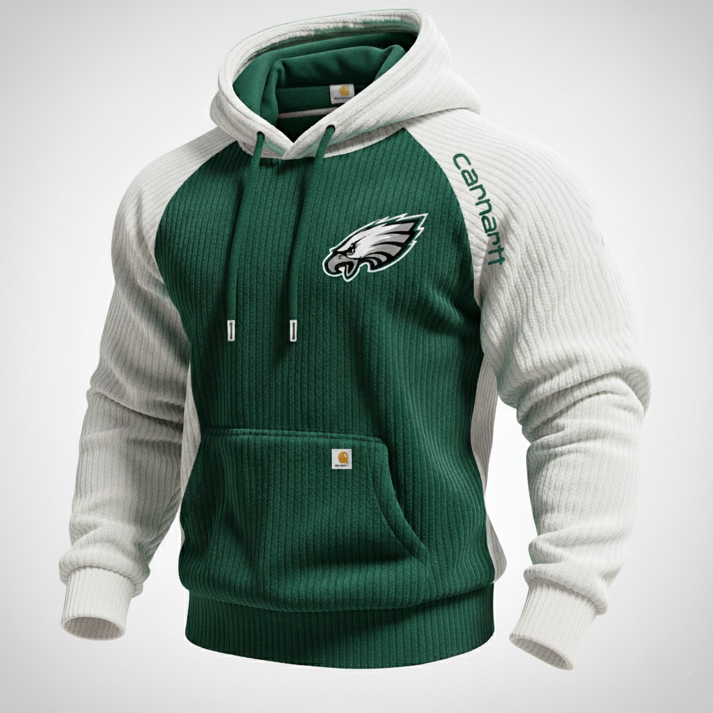 Carhartt ×Philadelphia Eagles color matching fashion comfort hoodie