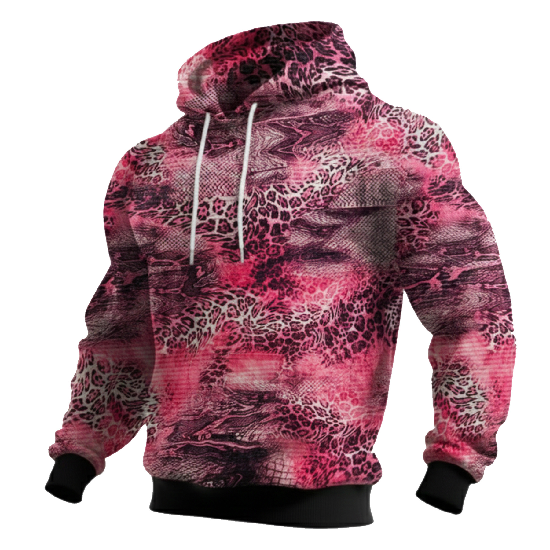 Streetwear Avant-garde chic men's printed casual hooded sweatshirt