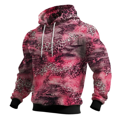 Streetwear Avant-garde chic men's printed casual hooded sweatshirt