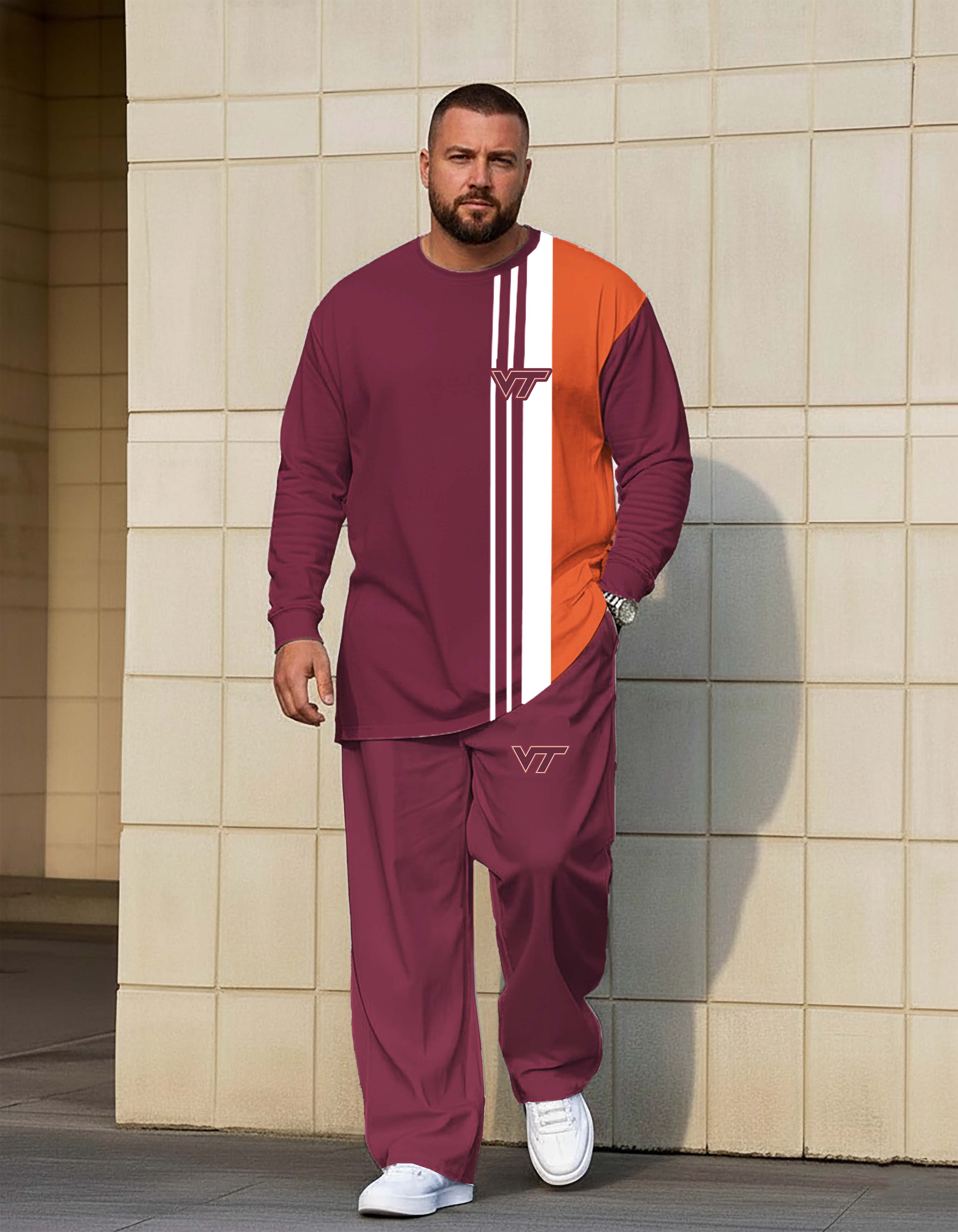 Comfortable Big & Tall Men's official from Virginia Tech Hokies sportswear Set