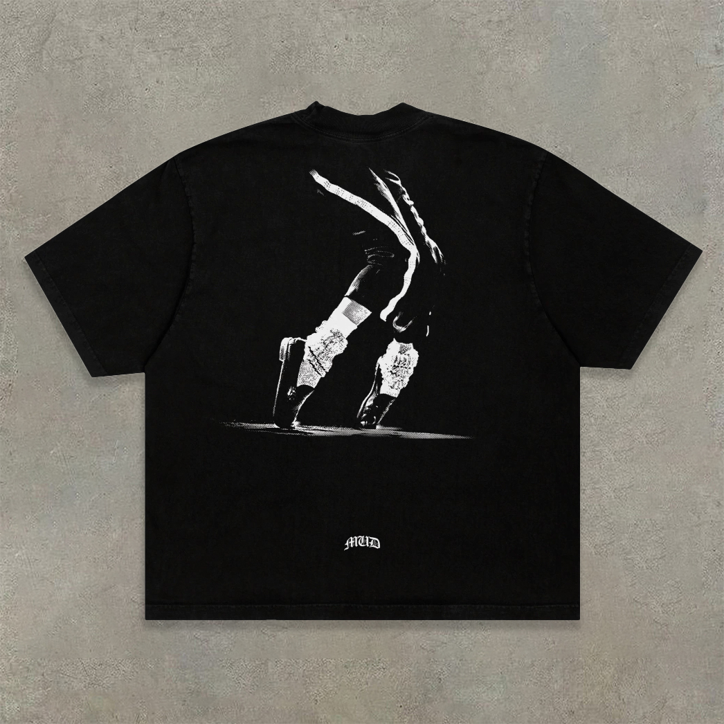 Street Retro Print Crew Neck T-Shirt