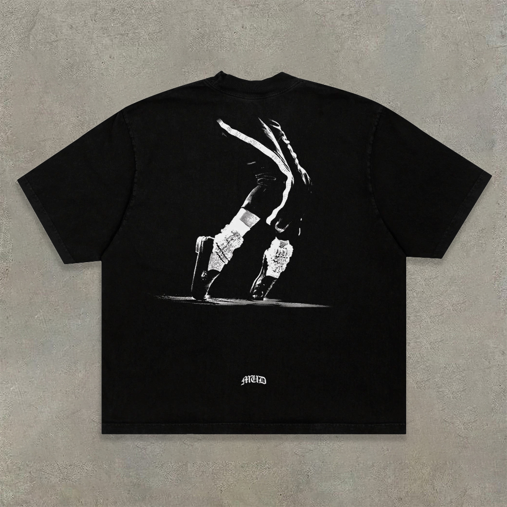 Street Retro Print Crew Neck T-Shirt