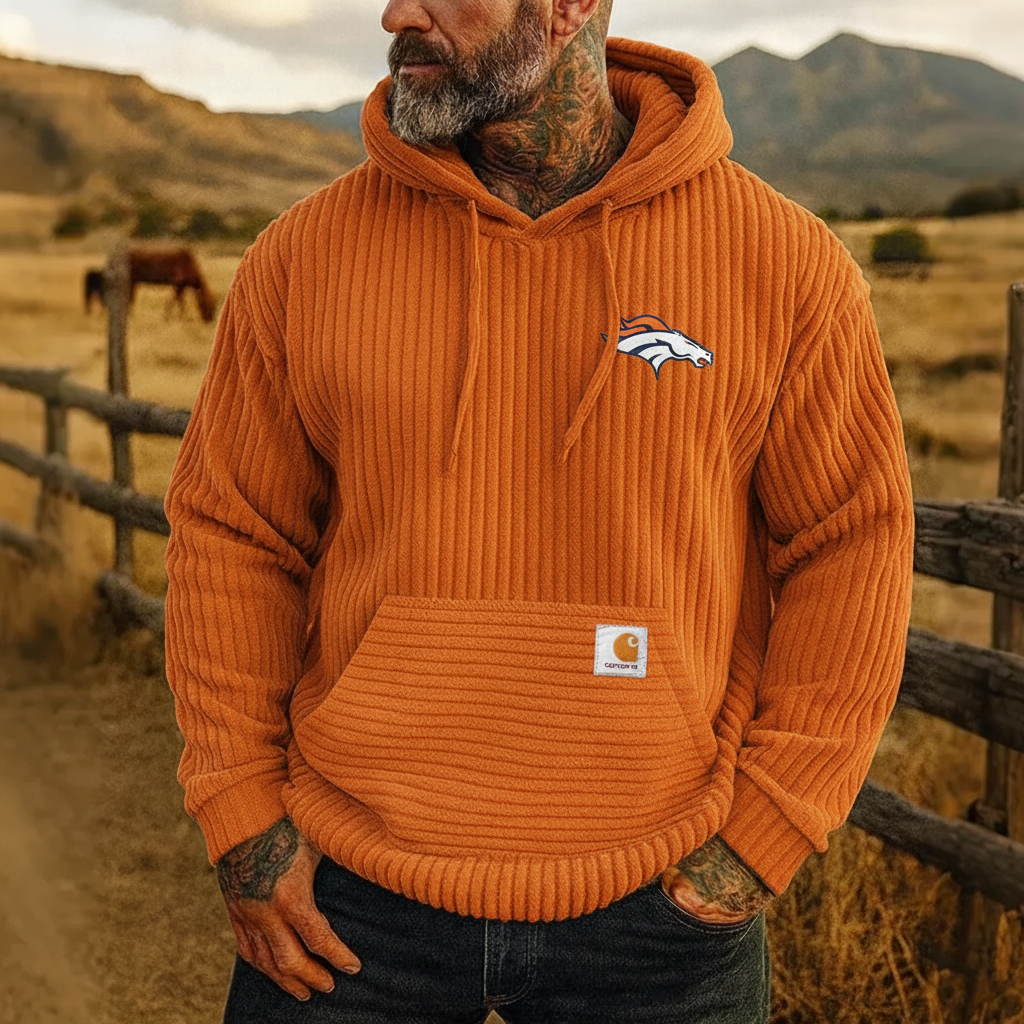 Carhartt ×Denver Broncos co-branded corduroy hoodie