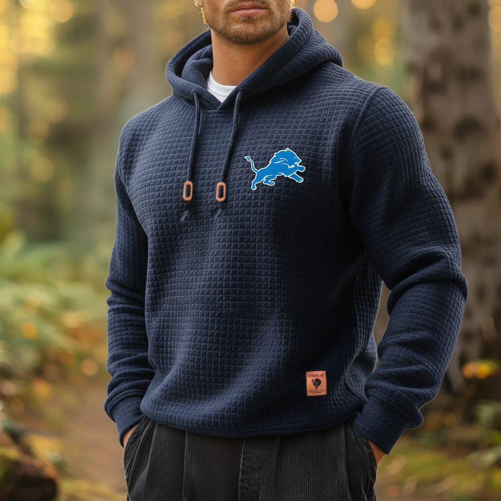 Carhartt × Detroit Lions Head Logo Grid Fleece Lined Hoodie