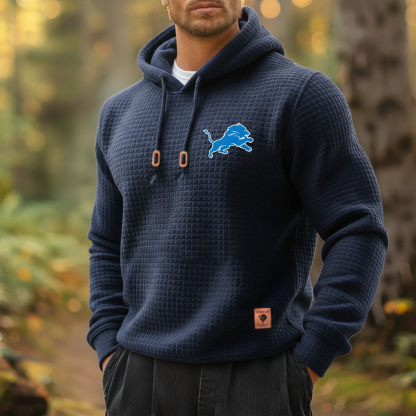 Carhartt × Detroit Lions Head Logo Grid Fleece Lined Hoodie