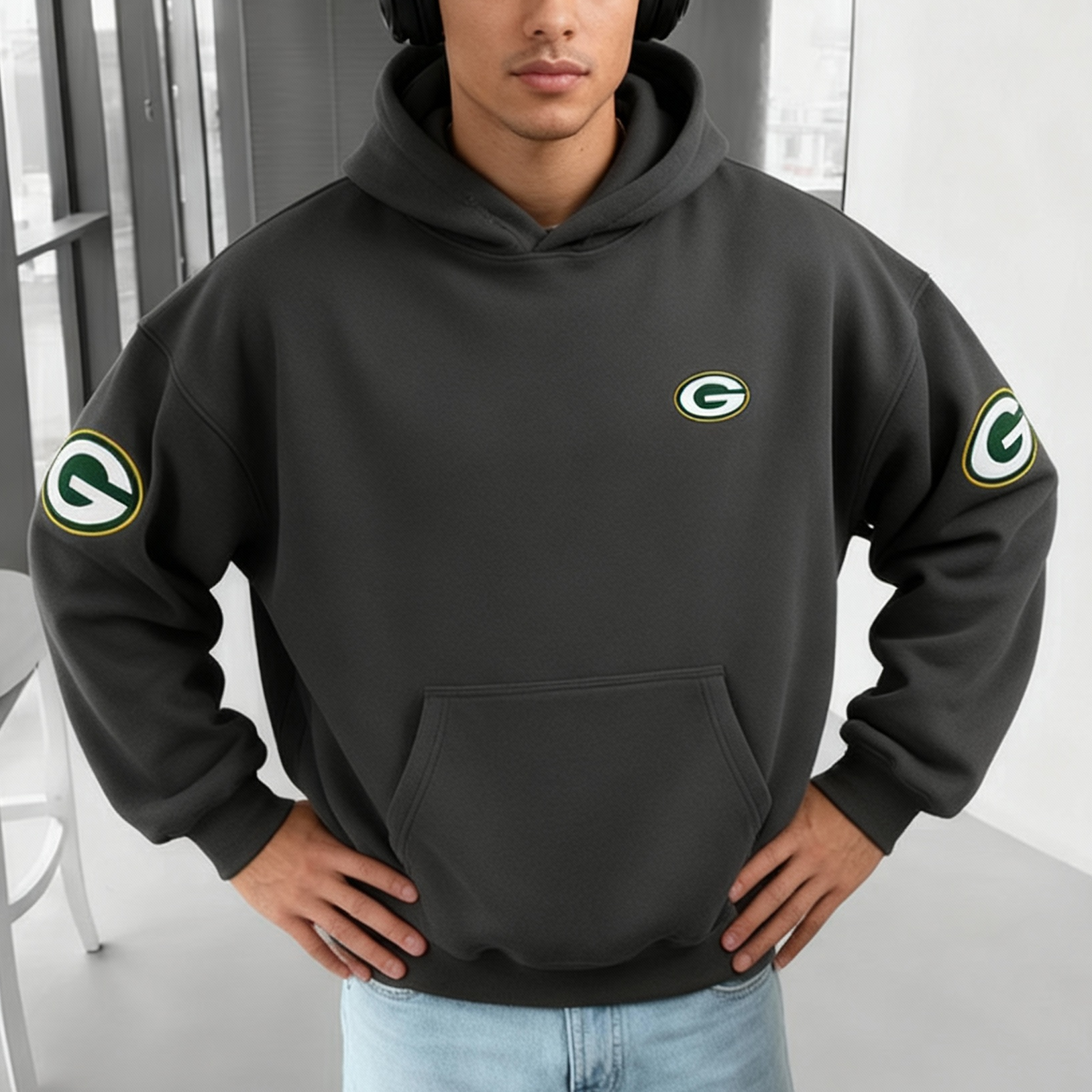 Green Bay Packers Gray Logo Hoodie​​