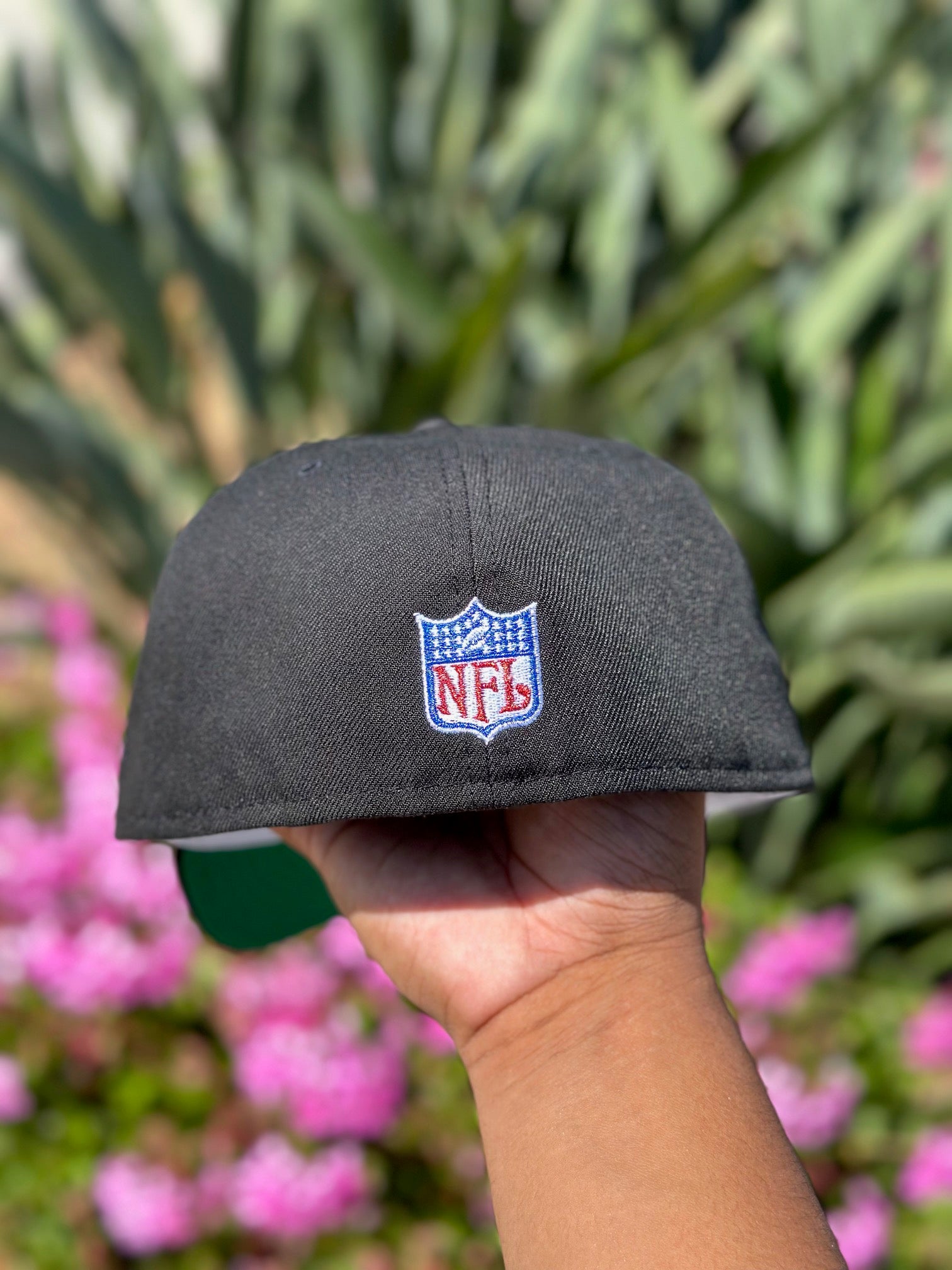 NEW ERA EXCLUSIVE 59FIFTY BLACK MIAMI DOLPHINS SCRIPT W/ 30TH ANNIVERSARY SIDE PATCH