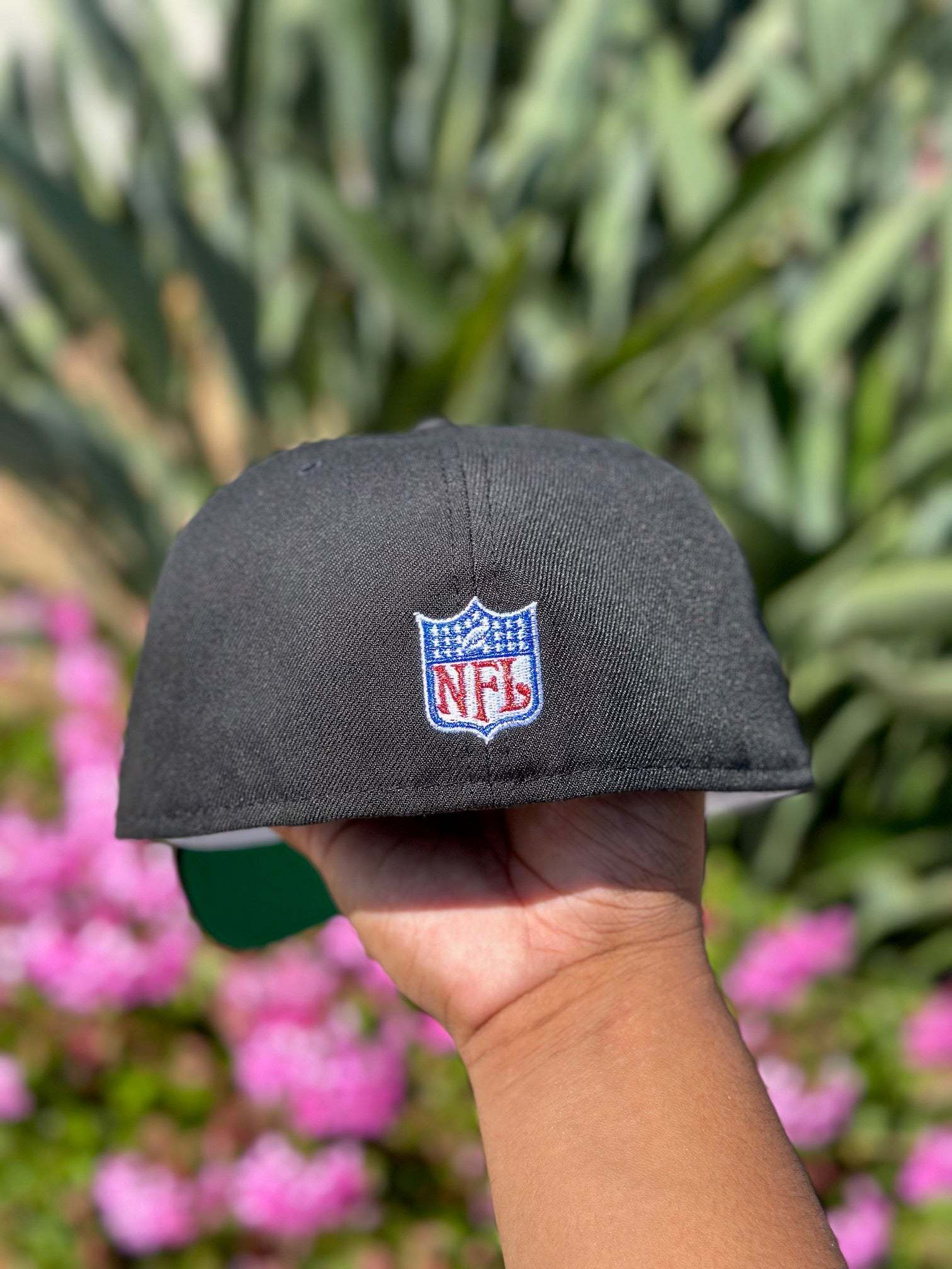 NEW ERA EXCLUSIVE 59FIFTY BLACK MIAMI DOLPHINS SCRIPT W/ 30TH ANNIVERSARY SIDE PATCH