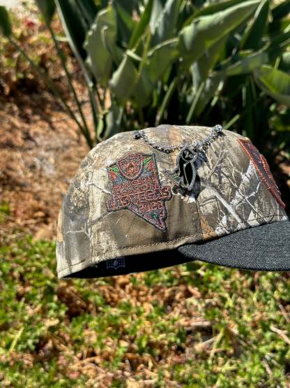 NEW ERA EXCLUSIVE 59FIFTY REALTREE/GREY WOOL LAS VEGAS RAIDERS W/ INAUGRAUL SEASON SIDE PATCH