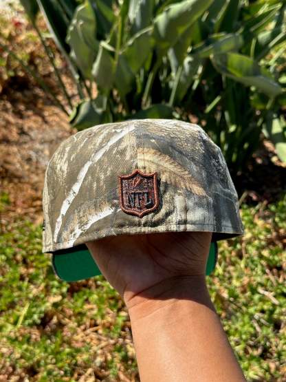 NEW ERA EXCLUSIVE 59FIFTY REALTREE/GREY WOOL LAS VEGAS RAIDERS W/ INAUGRAUL SEASON SIDE PATCH
