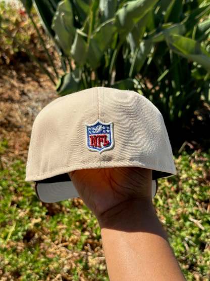 NEW ERA EXCLUSIVE 59FIFTY SOFT BLUSH/WALNUT SAN FRANCISCO "49ERS" SCRIPT W/ 60 SEASONS LOGO SIDE PATCH