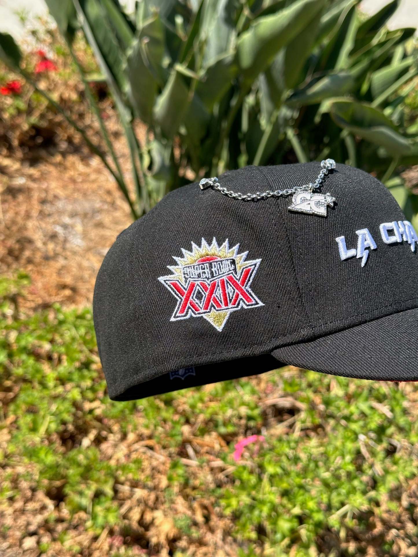 NEW ERA EXCLUSIVE 59FIFTY BLACK LOS ANGELES CHARGERS SCRIPT W/ PROBOWL SIDE PATCH