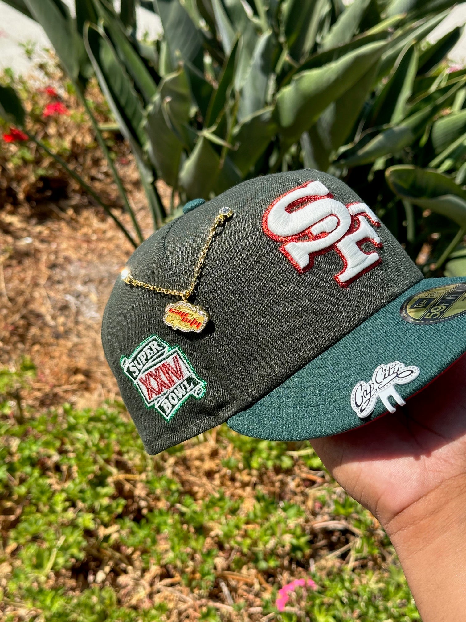 NEW ERA EXCLUSIVE 59FIFTY EMERALD GREEN SAN FRANCISCO 49ERS W/ SUPERBOWL XXIV SIDE PATCH