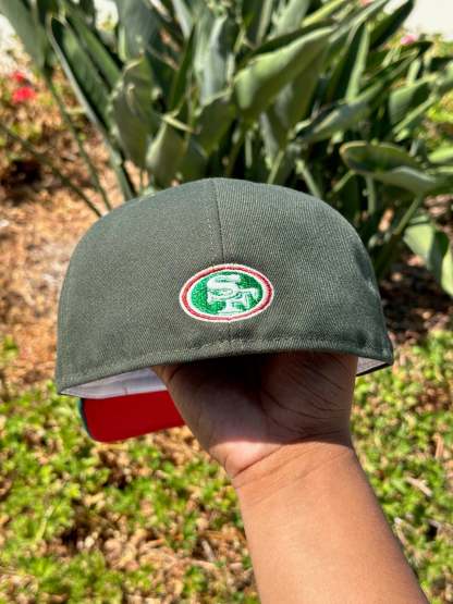 NEW ERA EXCLUSIVE 59FIFTY EMERALD GREEN SAN FRANCISCO 49ERS W/ SUPERBOWL XXIV SIDE PATCH