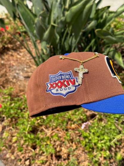 NEW ERA 59FIFTY BROWN/BLUE/ 2000 SUPERBOWL SIDE PATCH