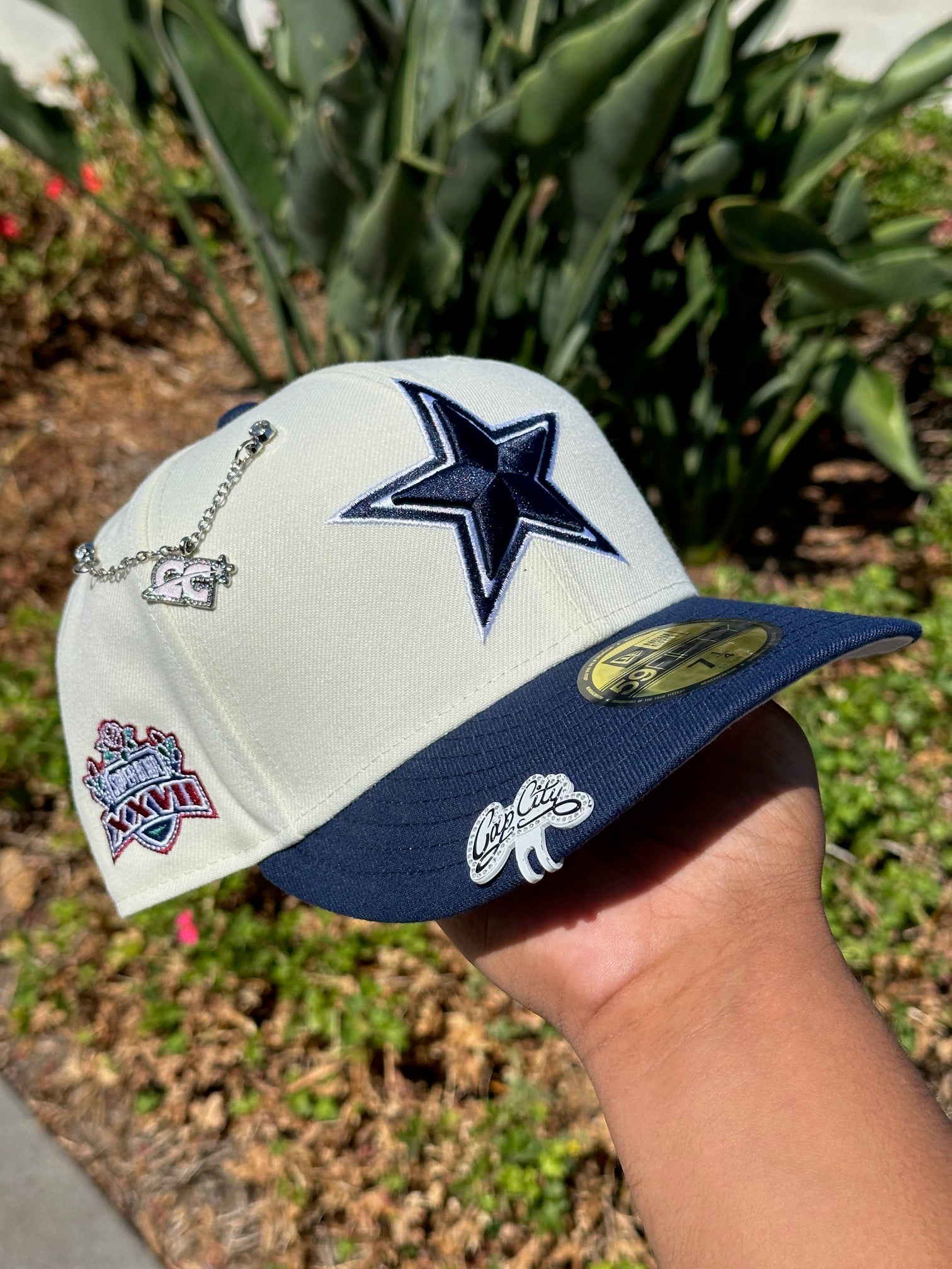 NEW ERA  59FIFTY CHROME WHITE/NAVY