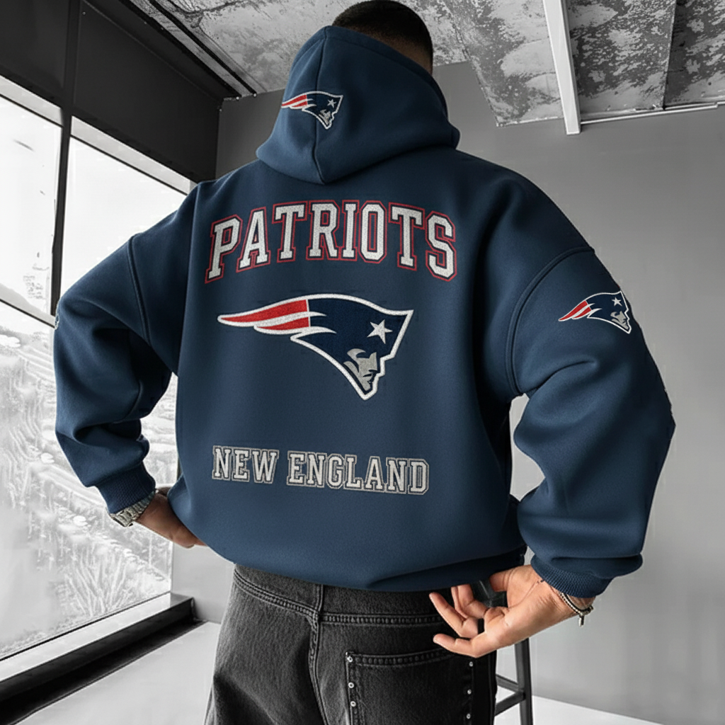 New England Patriots Blue Logo Hoodie​​