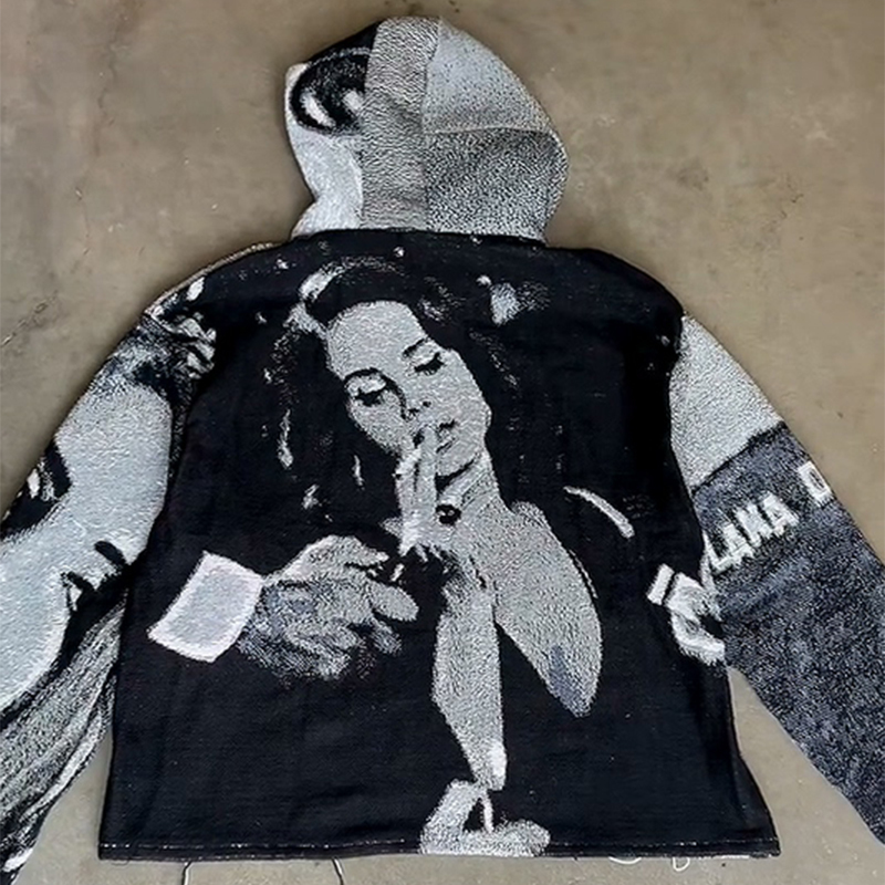 Vintage Tapestry Face Hoodie