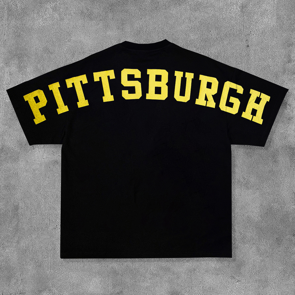 Personalized Pittsburgh Print Short Sleeve T-Shirt