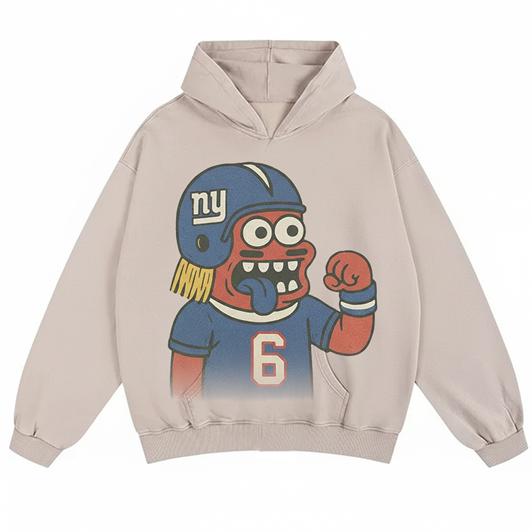 "New York cartoon hooded zipper hoodie"