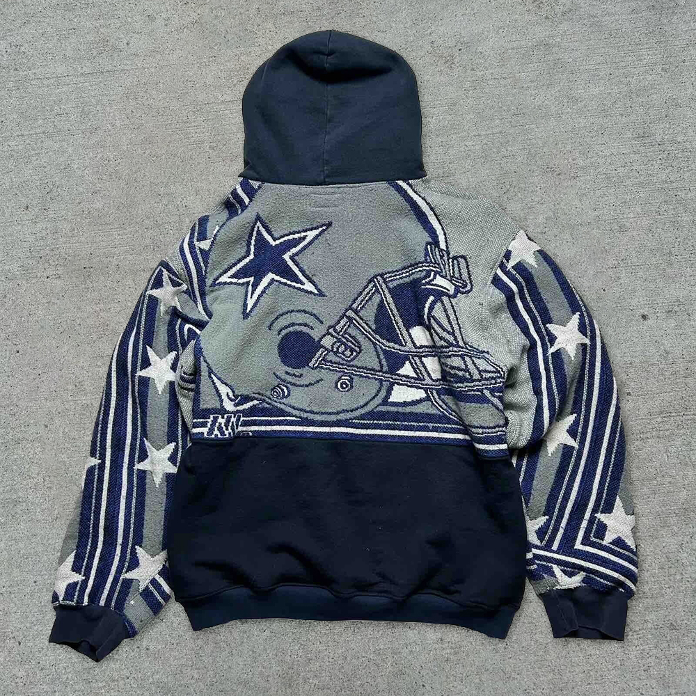 Casual Cowboys Print Long Sleeve Hoodies