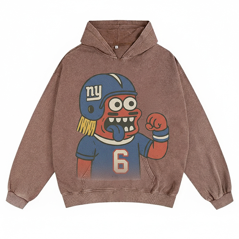 "New York cartoon hooded zipper hoodie"
