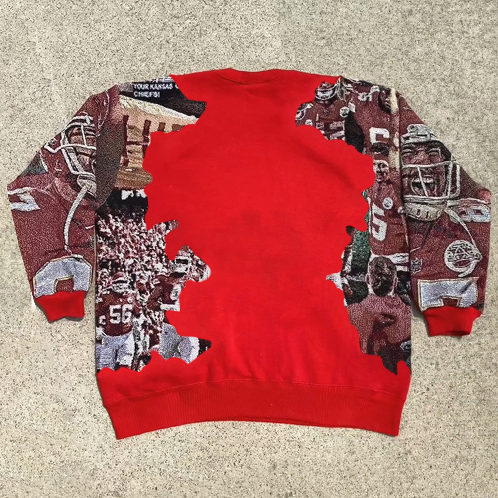 Personalized Chiefs Print Long Sleeve Sweatshirt