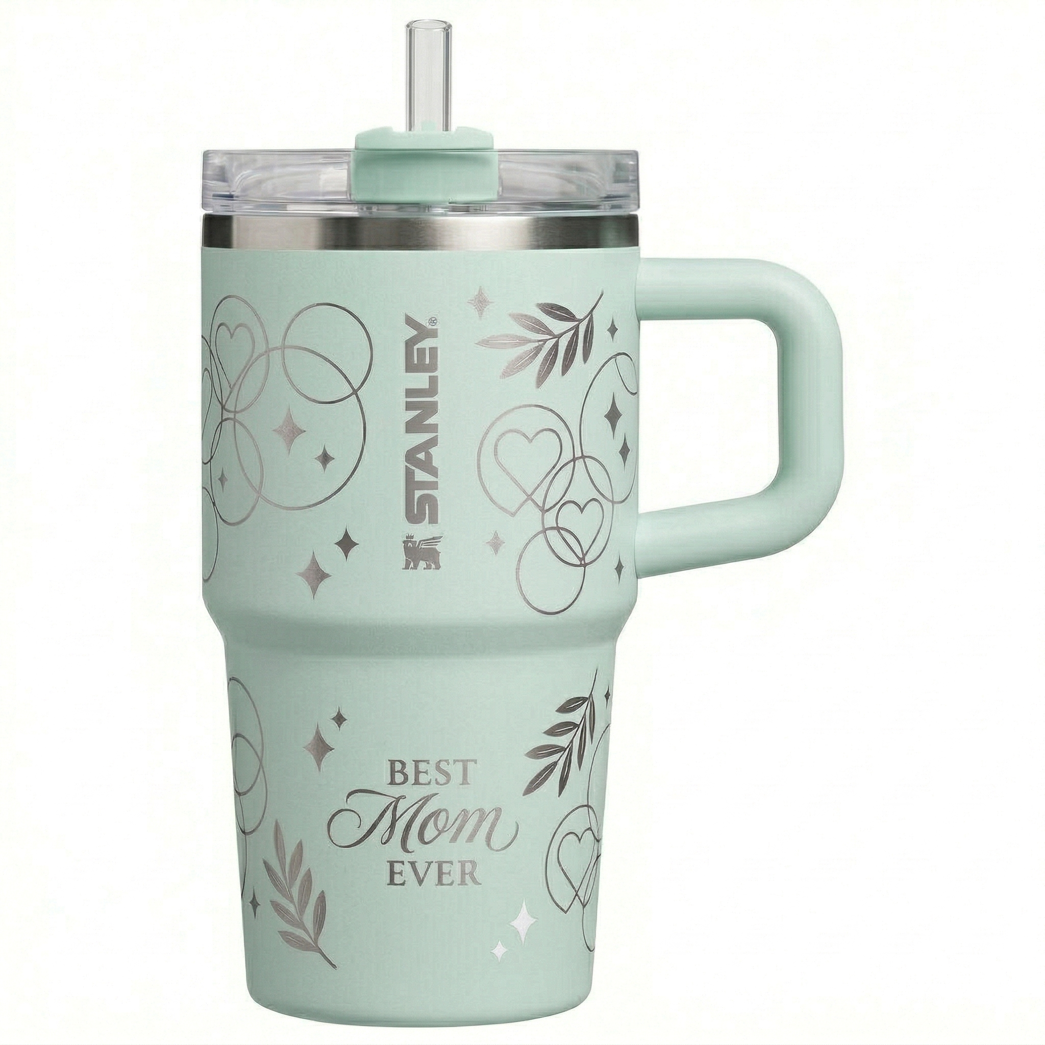 Stanley Mother's Day Edition Tumbler - Blush Pink with Rose Gold Hearts & Stars 20oz