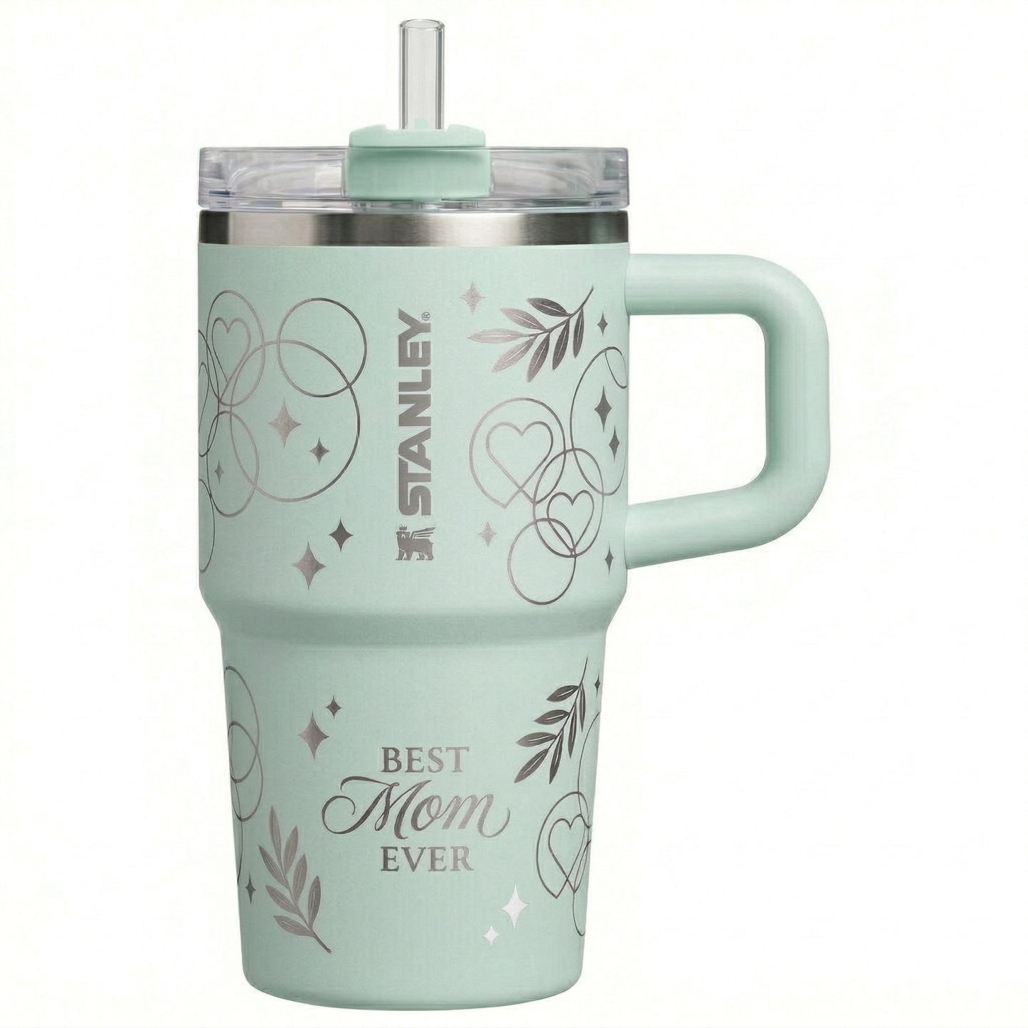 Stanley Mother's Day Edition Tumbler - Blush Pink with Rose Gold Hearts & Stars 20oz