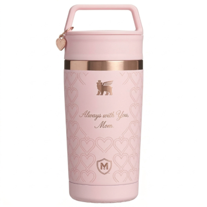 Stanley "Always With You" Mother's Day Water Bottle - Cream Cup with Rose Gold Accents & Charm