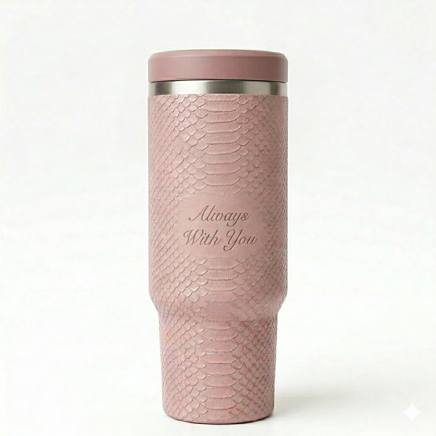 Stanley Mother's Day Edition Tumbler - Pink Snake-Embossed Cup with Floral Envelope & "M" Heart Charm