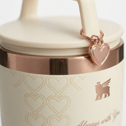 Stanley "Always With You" Mother's Day Water Bottle - Cream Cup with Rose Gold Accents & Charm