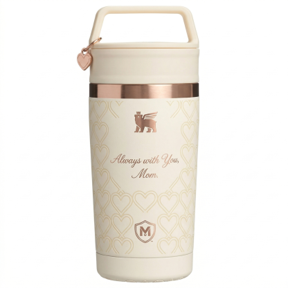 Stanley "Always With You" Mother's Day Water Bottle - Cream Cup with Rose Gold Accents & Charm
