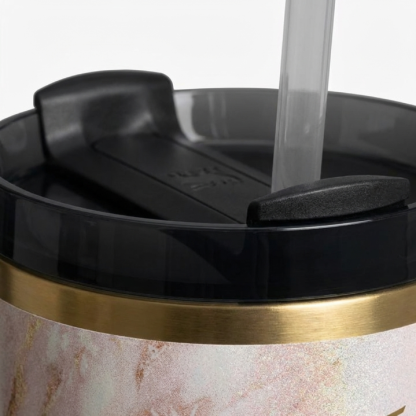 Stanley Mother's Day Edition Tumbler - Marble Shimmer Cup with Gold Rim & Handle