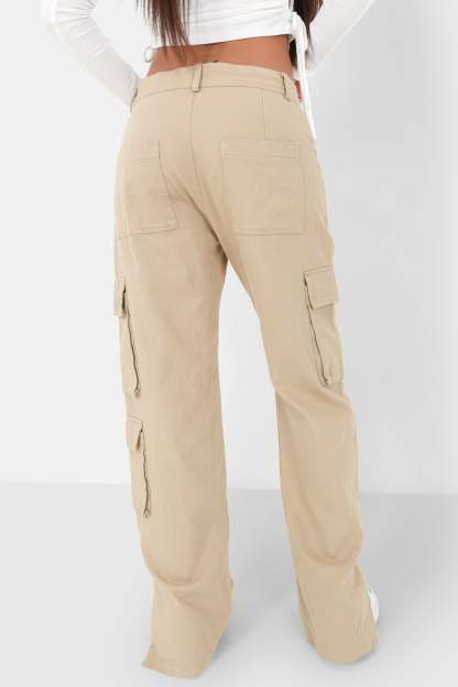 Straight cargo pants Beige