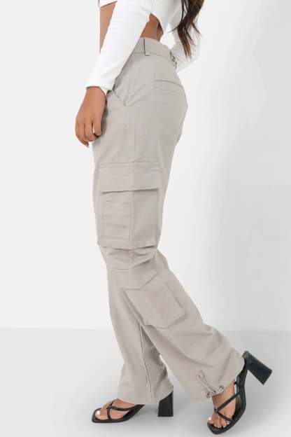 Reversible belt cargo pants light Grey