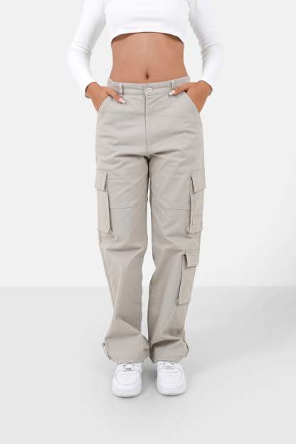Reversible belt cargo pants light Grey