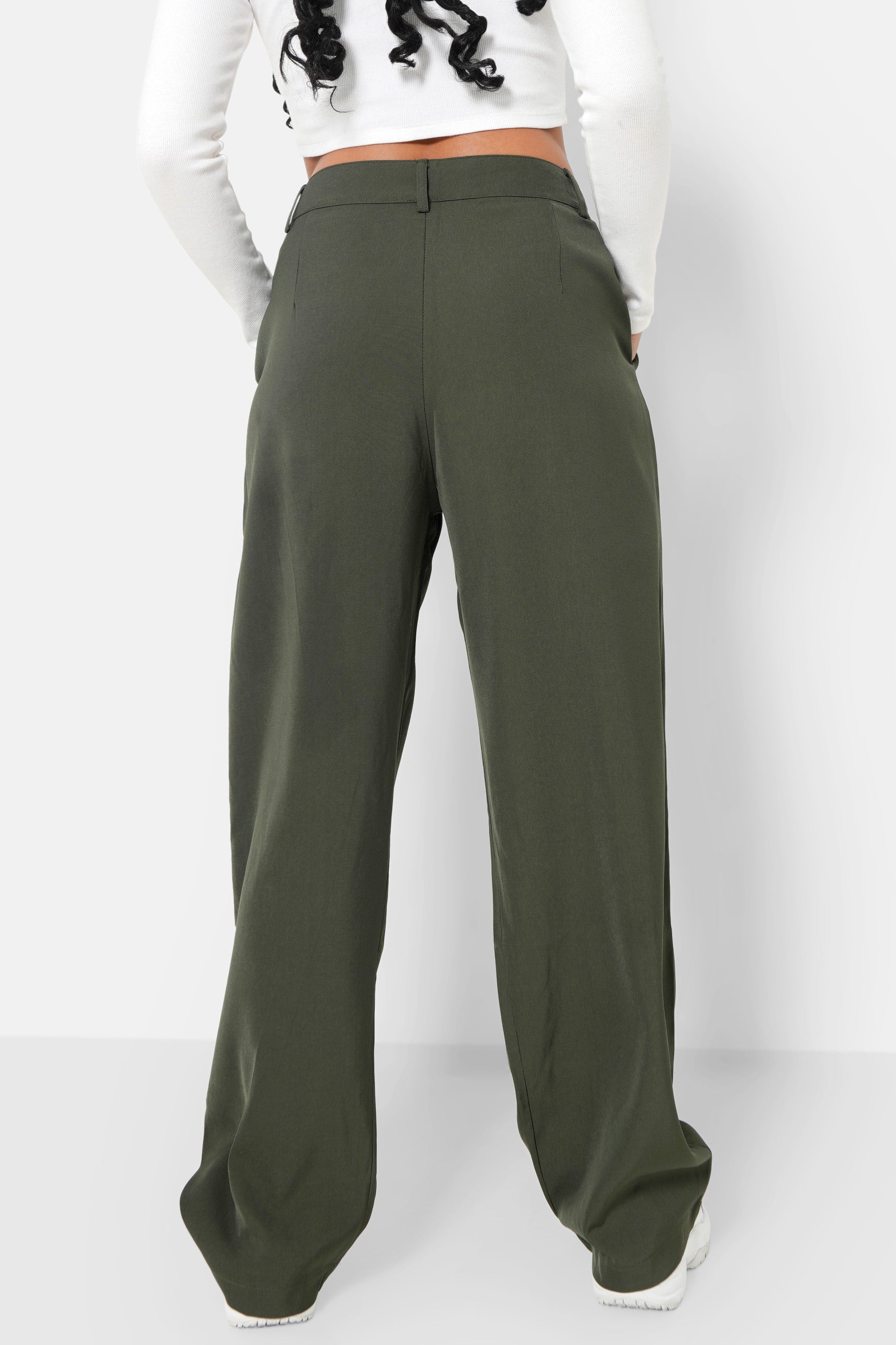 Reversible waistband pants Green