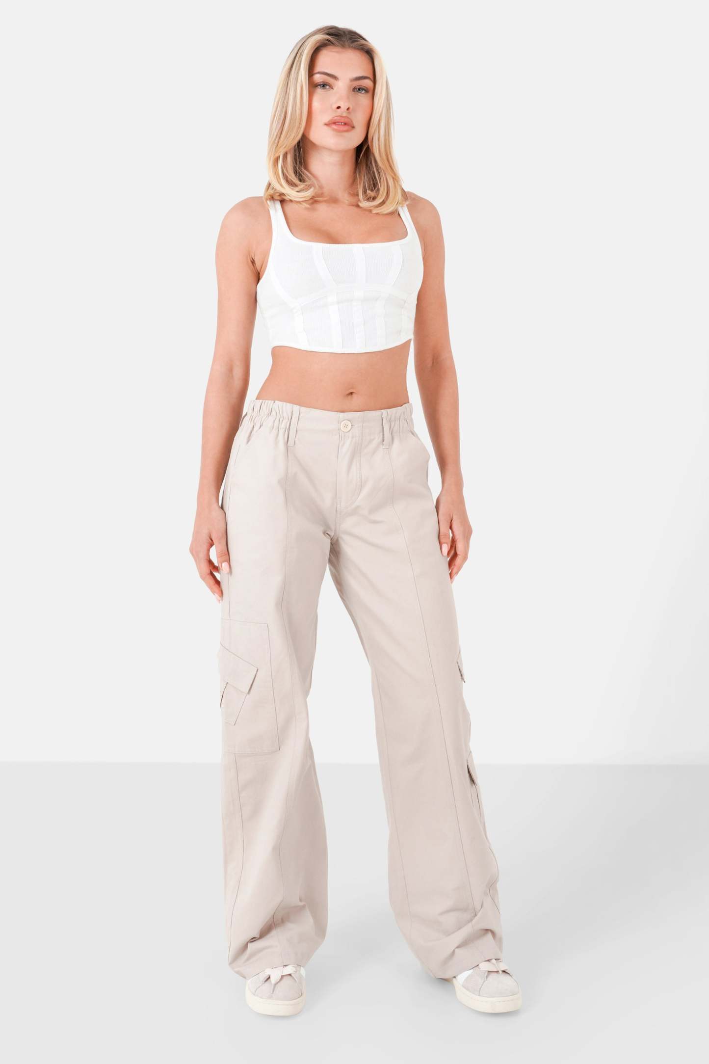 Straight cargo pants Beige