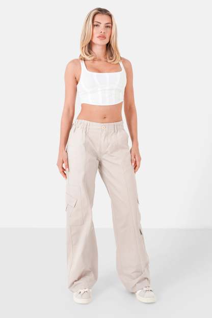 Straight cargo pants Beige