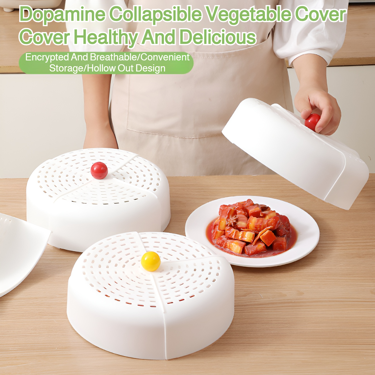 Household folding ventilation vegetable cover kitchen food cover anti-fly dining table household dus