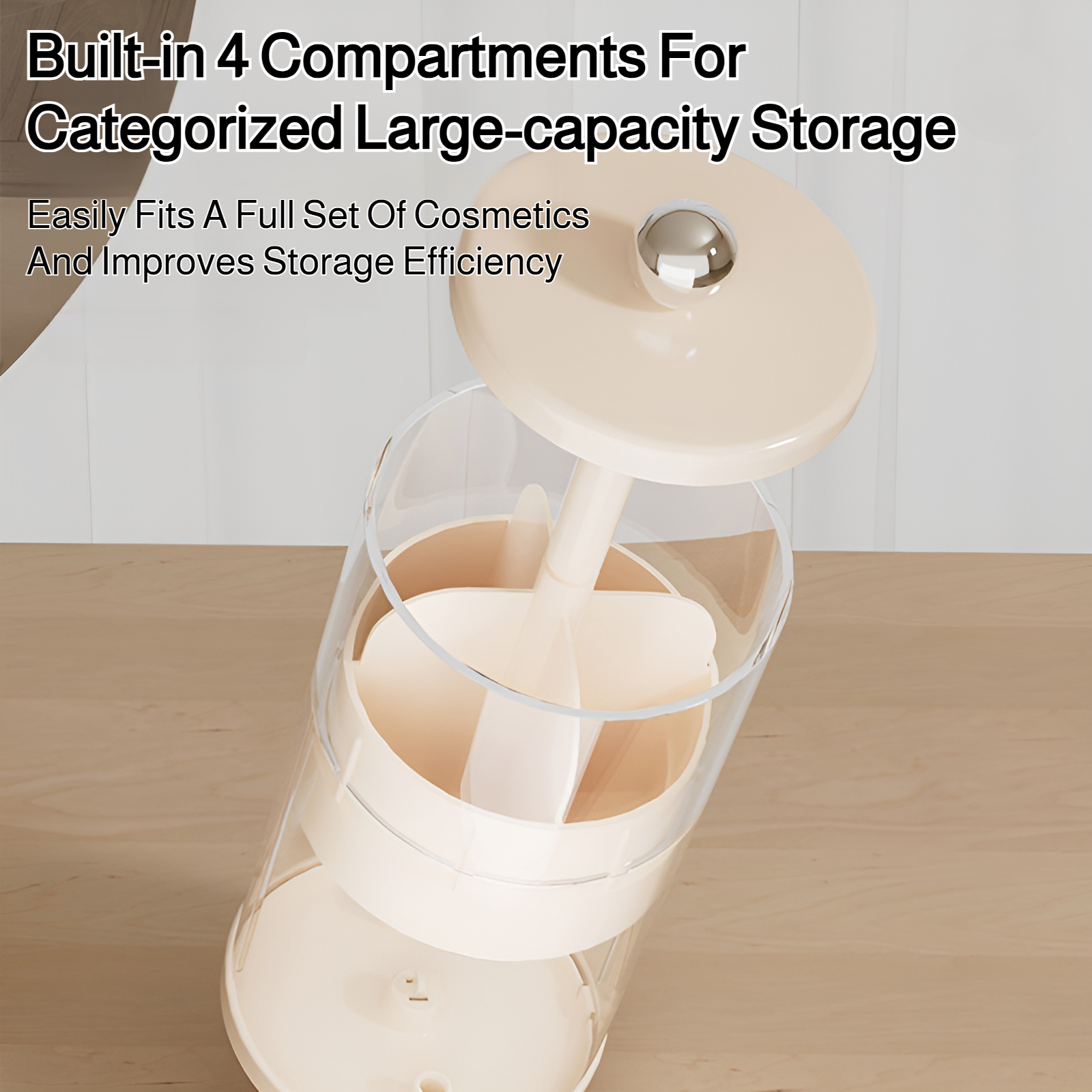 Cream style lifting makeup brush storage tube high-end desktop cosmetic storage box rotating storage