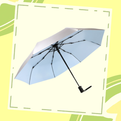 Women's automatic titanium silver rain umbrella with UV protection
