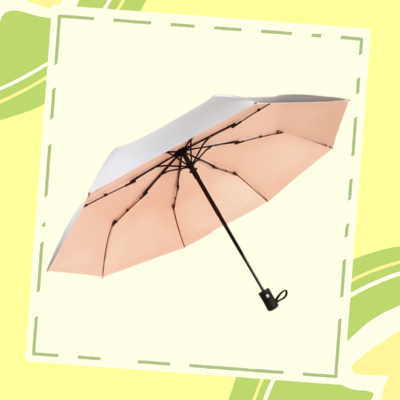 Women's automatic titanium silver rain umbrella with UV protection
