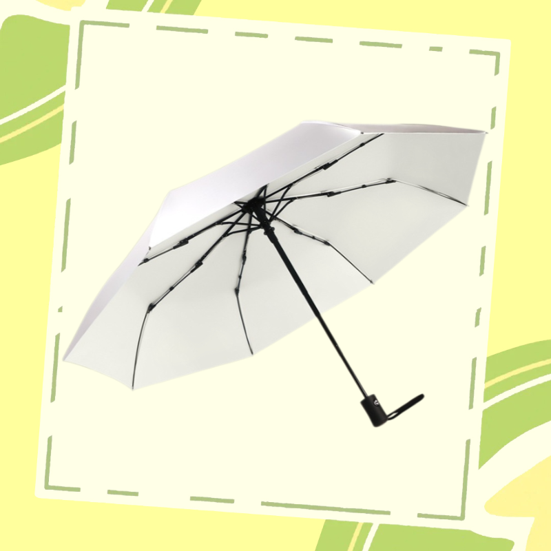 Women's automatic titanium silver rain umbrella with UV protection