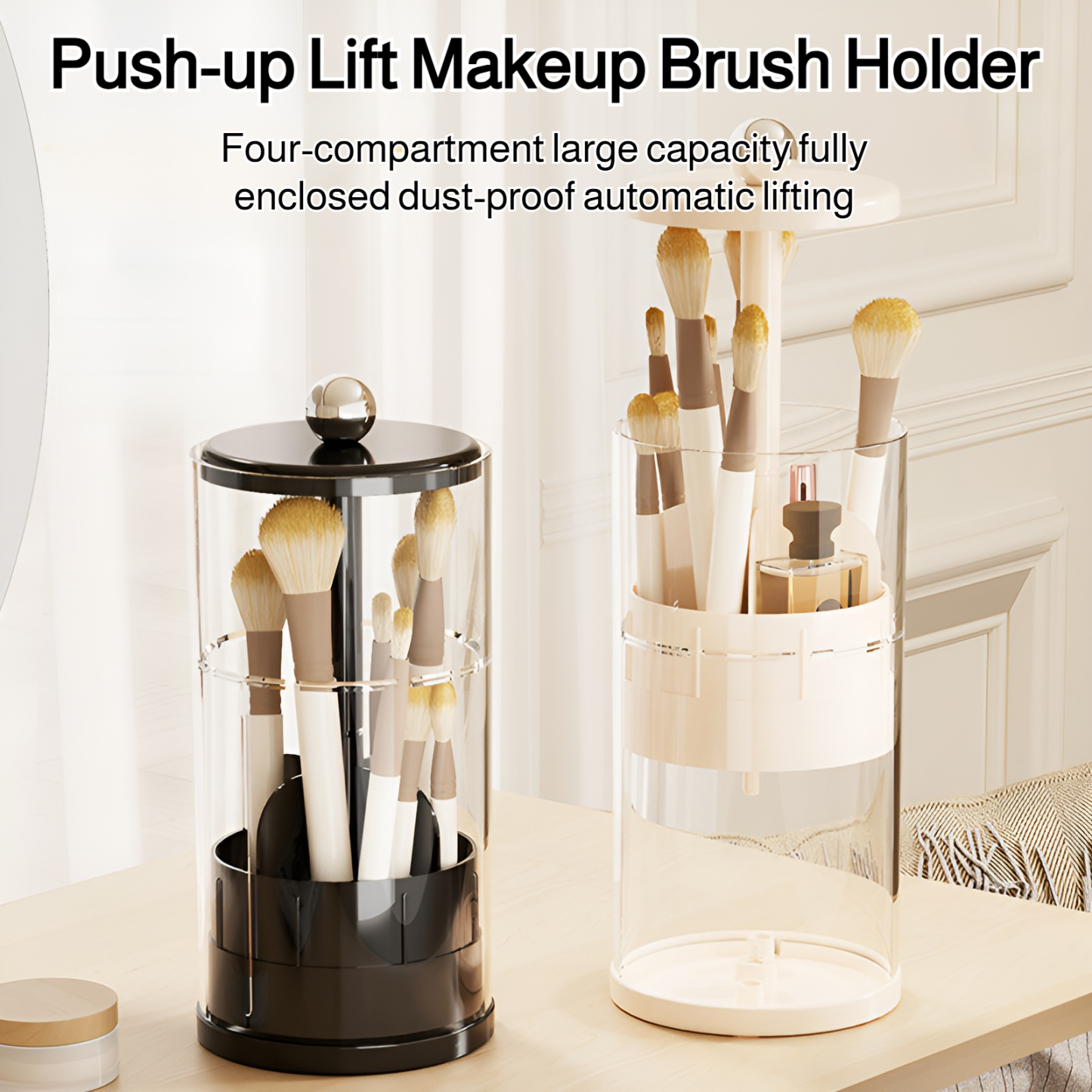 Cream style lifting makeup brush storage tube high-end desktop cosmetic storage box rotating storage