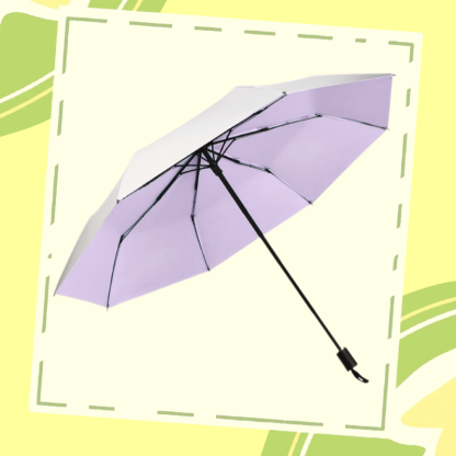 Women's automatic titanium silver rain umbrella with UV protection