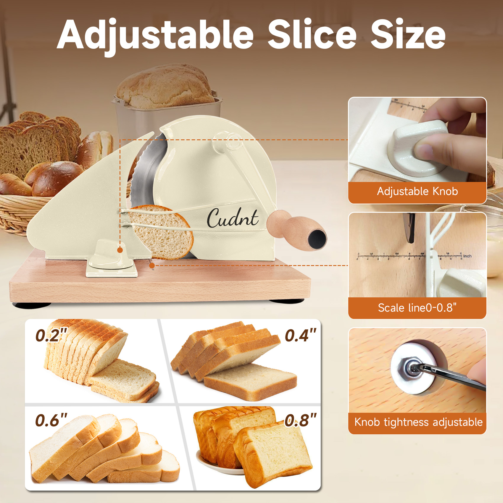 White Manual Bread Slicer