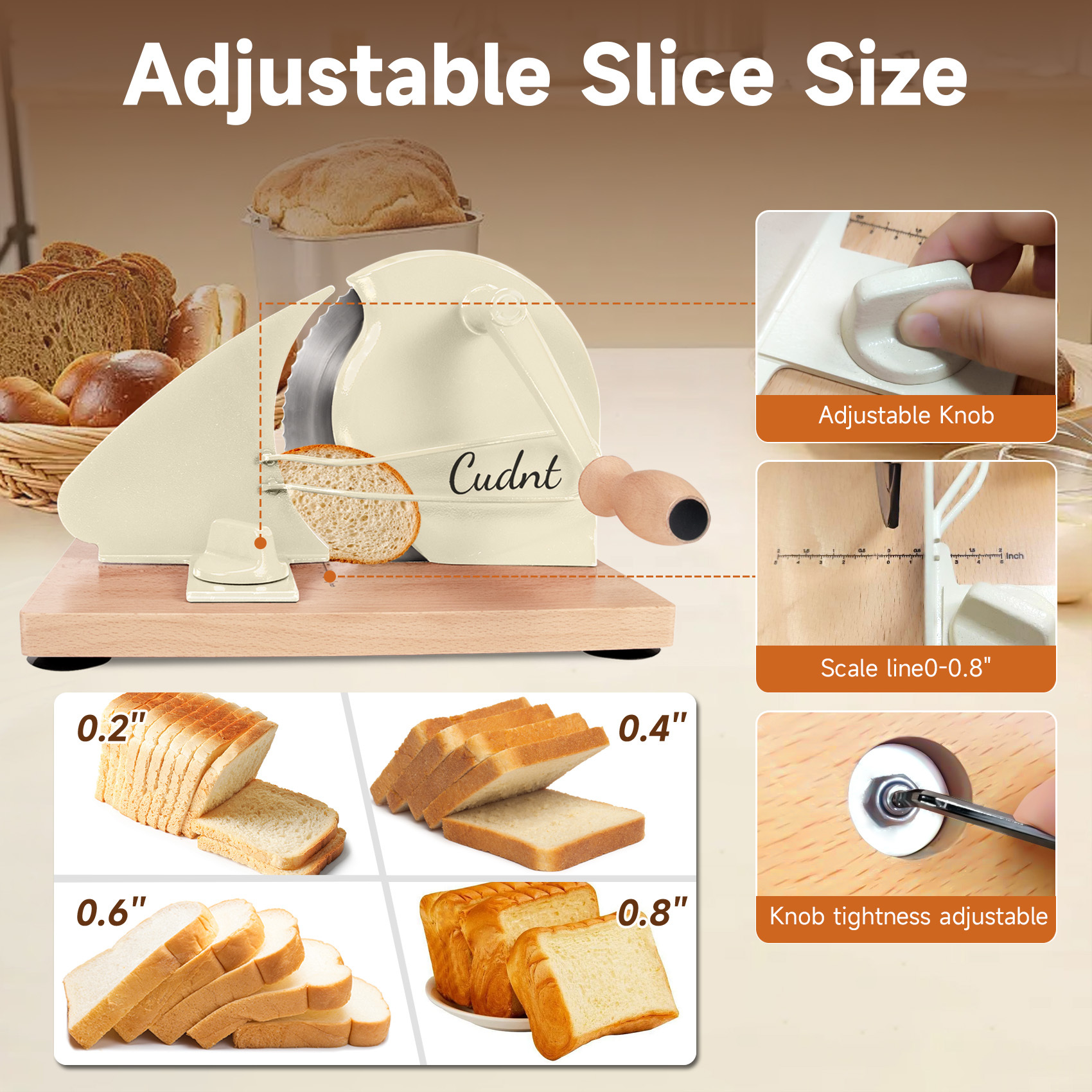 White Manual Bread Slicer