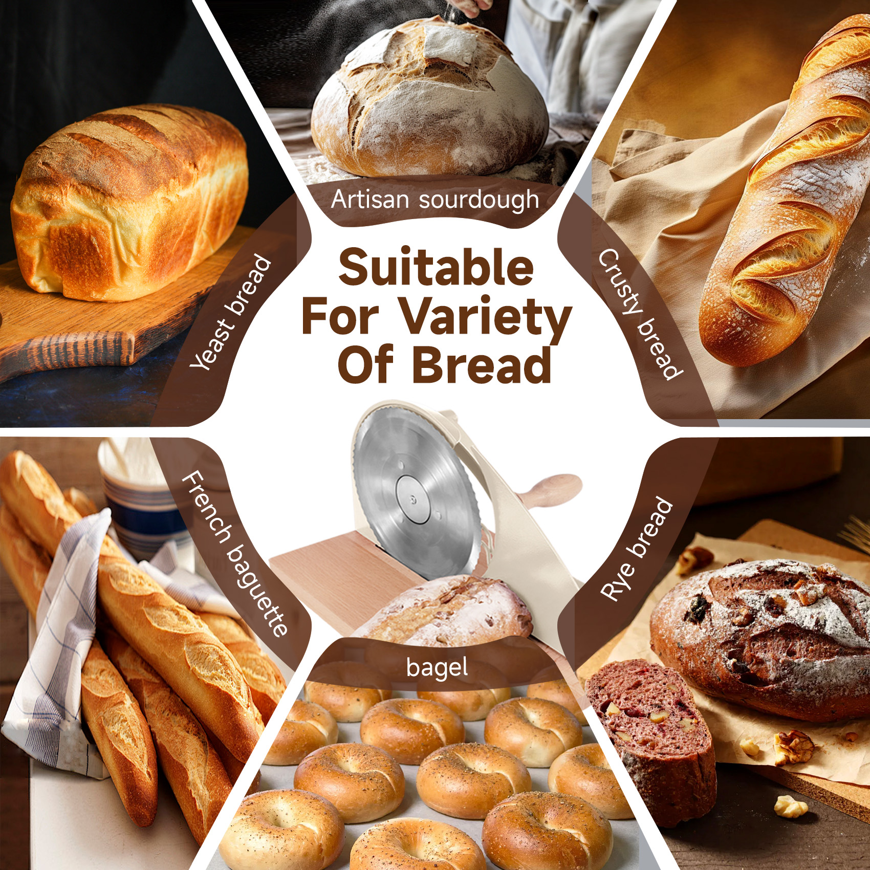 White Manual Bread Slicer